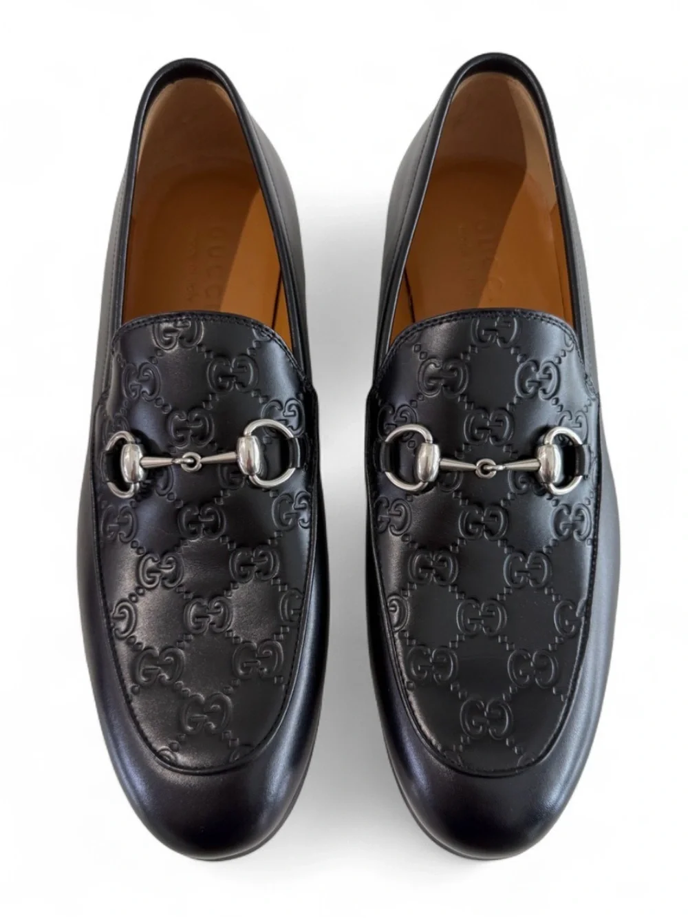 Gucci Black Leather GG Horsebit-Plaque Loafers Men’s Size 7.5 UK / 8.5 US